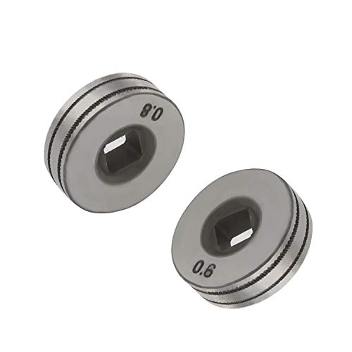 2 Stück 0,6/0,8 mm Draht-Vorschubrollen, Rollräder, gerändelte Rille, 25 mm Durchmesser, passend für SSJ16 Drahtzufuhr, MIG MAG Schweißer, Ausrüstungsteile